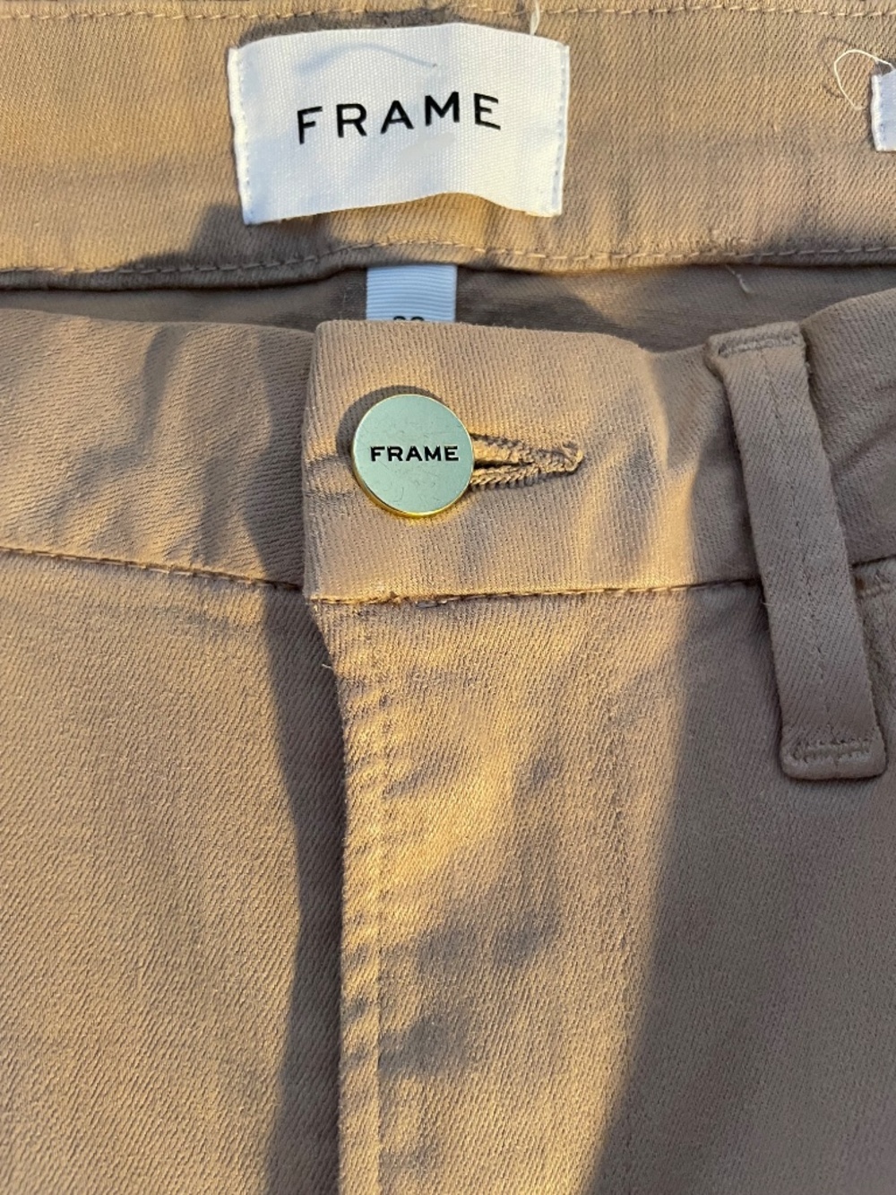 Frame tan colored kick flare cropped jean, size 28 - Picture 9 of 11